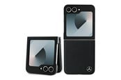 Mobile - Covers & Cases - Mercedes Leather Wood Imitation MagSafe Case for Samsung Galaxy Z Flip 6 - Black - 3666339323080