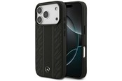 Mobile - Covers & Cases - Mercedes Leather Laurel Leaves Stripes MagSafe Case for iPhone 17 Pro - Black - 3666339506247