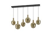 Lampor - EGLO Stars of Light FRUITERA long table pendant, black/brushed brass - 390466