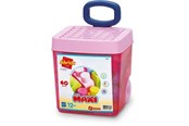 Babyleksaker - Ecoiffier Pink trolley bricks 40 pieces - 7828
