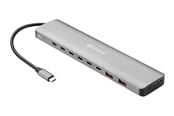 USB Hub - Sandberg USB-C to 8xUSB-C+2xUSB-A 100W USB Hub - 10 porte - Grey - 136-80