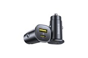 Mobile - Adapters & Chargers - Baseus GoTrip USB-C / USB-A 30W Car Charger - Black - C00072300123-00