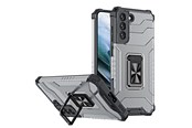 Mobile - Covers & Cases - Hurtel Crystal Ring Case Tough Hybrid Cover + Magnetic Holder for Samsung Galaxy S22 + (S22 Plus) Black - 5907769337383