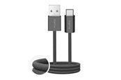 USB-kabel - Puro Fabrik 2.0 10W USB-A - USB-C Braided Cable 1.5 m - Dark Green - PUCAC10WFABK415MTDGR