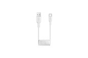 USB-kabel - Puro 10W USB-A - USB-C 1m spiral cable - white - PUCAC10WSPWHI