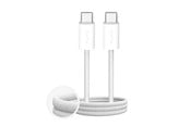 USB-kabel - Puro Fabrik 60W Braided Cable USB-C - USB-C 3m - White - PUCCC60WFABK43MTWHI