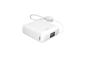 PowerBank - Puro 10000mAh 20W USB-C USB-A power bank with display and built-in USB-C cable - white PowerBank - Vit - 10000 mAh - PUFCBB100P12WHI