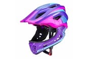 Cykeltillbehör - Rockbros TT-32SBPP-S children's bicycle helmet with detachable chinbar size S - purple-pink - TT-32SBPP-S