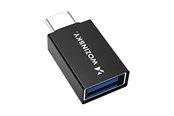 USB-kabel - Wozinsky W10GY1S USB-C - USB-A 3.2 10Gb/s Adapter - Black - 5907769376757