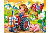 Pusselspel - Larsen Puzzles Puzzle Child on tractor - 15 pieces Maxi (36.5x28.5 cm) Golv - BM7