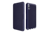 Mobile - Covers & Cases - ITSKINS HYBRID FOLIO cover for iPhone XS / X®. Navy blue with recycled leather - APHX-HYBRF-NBRL