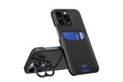Mobile - Covers & Cases - Hurtel Leather Stand Case for iPhone 14 Pro Cover Card Wallet with Stand Black - 9145576269725