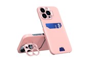 Mobile - Covers & Cases - Hurtel Leather Stand Case for iPhone 14 Pro Max Card Wallet Cover with Stand Pink - 9145576269732
