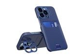 Mobile - Covers & Cases - Hurtel Leather Stand Case for iPhone 14 Pro Max Cover Card Wallet with Stand Blue - 9145576269749