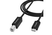 USB-kabel - Wozinsky WKDDY1S USB-B - USB-C Cable 1m - Black - 5907769376658