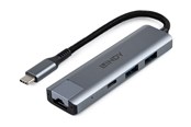 USB Hub - Lindy USB 3.2 Gen 2 Type C Hub & Gigabit Ethernet Converter USB Hub - USB 3.2 - 4 porte - Grey - 43422