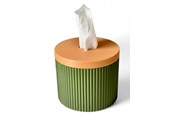 Decoration - Simiu Paper Dispenser - Round - Olive Green/Beige - 13.5cm - 5714255011609