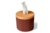 Decoration - Simiu Paper Dispenser - Round - Bordeaux Red/Beige 13.5cm - 5714255011586