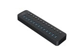 USB Hub - ORICO CT2U3-13AB 13x USB-A 3.0 Hub with Switches - Black USB Hub - USB 3.0 - 13 porte - Svart - CT2U3-13AB-EU-BK-BP