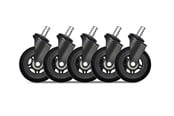 Gamingstol - DUTZO Premium 3" Rubber Caster for IKEA Chairs - Black - Rubber - DGCAIK-75MMRBWU-BK