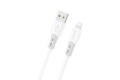 USB-kabel - Dudao L25SL 30W USB-A - Lightning Cable with Soft Silicone Braid 1m - White - 6976625336357