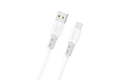 USB-kabel - Dudao L25ST 5 A USB-A - USB-C Cable with Soft Silicone Braid 1 m - White - 6976625336364