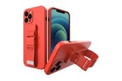 Mobile - Covers & Cases - Hurtel Rope Case Silicone Lanyard Cover Purse Lanyard Strap For Xiaomi Poco M4 Pro 5G Red - 5907769340499