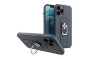 Mobile - Covers & Cases - Hurtel Ring Case Silicone Case with Finger Holder and Stand for Xiaomi Redmi Note 11 Pro Blue - 5907769340925