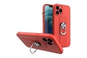Mobile - Covers & Cases - Hurtel Ring Case silicone case with finger holder and stand for Xiaomi Redmi Note 11 Pro Red - 5907769340932
