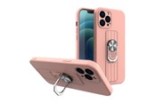 Mobile - Covers & Cases - Hurtel Ring Case Silicone Case with Finger Grip and Stand for Xiaomi Poco M4 Pro 5G Pink - 5907769340987