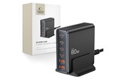 Mobile - Adapters & Chargers - Tech-Protect DC80W-GAN 6-PORT PD80W/QC3.0 Charging Station - Black - 5906302375448