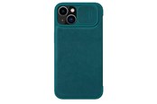 Mobile - Covers & Cases - Nillkin Qin Leather Pro Case iPhone 14 Plus Case Camera Cover Holster Cover Case With Flip Green - 6902048249103