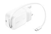 Mobile - Adapters & Chargers - Belkin UltraCharge power adapter - retractable GAN - USB-C - 45 Watt - WCH023MYWH