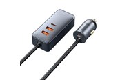 Mobile - Adapters & Chargers - Baseus Share Together PPS Multi-port Fast charge Car Charger with Extension Cord 2U+2C 120W Space Gray - C00034800811-Z1
