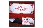 Mus - Lexip - Initiate Bundle - mouse - USB-A - black gold red white - with Ubisoft mouse pad and Assassin's Creed Shadows - Mouse - 6 knappar - Gold - UBXLXBOX001