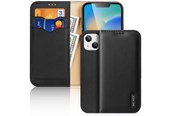 Mobile - Covers & Cases - Dux Ducis Hivo Leather Flip Case Genuine Leather Cover Card & Document Wallet iPhone 14 Plus Black - 6934913034996