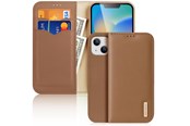 Mobile - Covers & Cases - Dux Ducis Hivo Leather Flip Case Genuine Leather Cover Card & Document Wallet iPhone 14 Plus Brown - 6934913033005