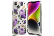Mobile - Covers & Cases - Ringke Fusion Design Armored Case Cover with Gel Frame iPhone 14 Plus Clear (Purple rose) (FD637E29) - 8809881265605