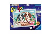 Kreativa spel - Ravensburger CreArt Paint by Numbers - Dogs in a Basket - 12023060 1