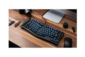 Tangentbord - Keychron V10 - keyboard - QMK custom alice layout fully assembled knob mechanical - 75% - QWERTY - Nordic - frosted black Input Device - Tangentbord - Nordisk - Blå - V10-C3-BO
