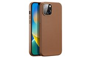 Mobile - Covers & Cases - Dux Ducis Grit Leather Case for iPhone 14 Plus Elegant Faux Leather Case (MagSafe Compatible) Brown - 6934913036952