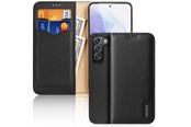 Mobile - Covers & Cases - Dux Ducis Hivo Leather Flip Case Genuine Leather Cover Card & Document Wallet Samsung Galaxy S22+ (S22 Plus) Black - 6934913043639