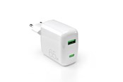 Mobile - Adapters & Chargers - Puro 65W GaN USB-A USB-C Wall Charger - White - PUFCMTCUSBAC65WGWHI