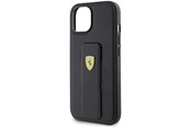 Mobile - Covers & Cases - Ferrari Grip Stand Metal Logo Case for iPhone 15 - Black - 3666339201838