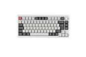 Tangentbord - Keychron Q1 Ultra 75% 8K Wireless Tri-Mode - POM Brown - Gaming Keyboard - Utan numpad - Nordisk - Vit - Q1U-P3-BO