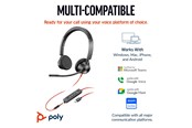 Hörlurar / Headset - HP Poly Blackwire 3325 Stereo Microsoft Teams Certified USB-C Headset +3.5mm Plug +USB-C/A Adapter - 8X222AA