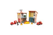 Träleksaker - Classic World Wooden Fire Station - 50646