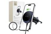 Andra mobiltillbehör - Tech-Protect MM15W-V4 Car Phone Holder with MagSafe 15W Inductive Charger for Air Vent - Black - 9490713933787