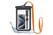 Andra mobiltillbehör - Tech-Protect Waterproof Case UWC9 Waterproof for Devices up to 8.9" - Black & Orange - 5906203691609