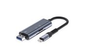 USB Hub - Tech-Protect UltraBoost SD / micro SD card reader with Lightning / USB-A connector - grey USB Hub - USB 2.0 - 3 porte - Grey - 5906302307845